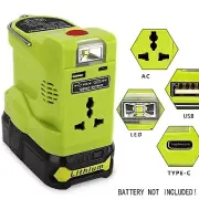 200W Power Inverter for Ryobi 18V Li-ion Battery Battery Adapter 120V AC Outlet