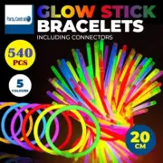 Bulk 540pcs Glow In The Dark Glow Sticks Party Glowsticks Bracelets Colour Mixed