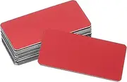 sourcing map 12 Pcs Blank Name Plates, 2 x 1 Engraved Metal Name Plate Laser Strong Adhesive Nameplate Anodized Aluminium Custom Blank Plates for Signs DIY Crafts, Red