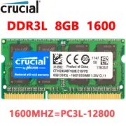 CRUCIAL DDR3L 8GB 1X8GB 1600MHz PC3L-12800 DDR3L Laptop SODIMM Memory 1.35V-