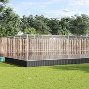 Spacious Silver Aviary with Extension - 832x414x212 cm, Durable Galvanised Steel for Birds & Small Animals, Lockable Door, Steel Mesh Grid