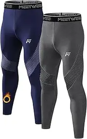 [MEETWEE] Men’s Thermal Underwear Long Johns, Thermal Leggings Warm Compression Tights Base Layer Bottom Sports Pants Trousers