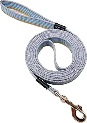 Shorven Soft Cotton Web Dog Leash Basic Training Walking Lead, 15FT Long, 1 Inch Wide Blue