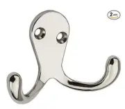 National Hardware Double Clothes Hooks Nickel N199-232 V163 FAST SHIP! D70