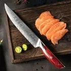 Chef Slicing Knife 67 Layers Damascus Steel Full Tang Wood Handle Carving Beef L