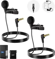 NEEWER ø4mm Mini Lavalier Microphone (2 Pack), Clip On Wired Condenser Lapel Lav Mic Set with 5ft/1.5m 3.5mm TRS Connector Compatible with DJI Mic 2 Rode Wireless Go II NEEWER CM28 CM31 Camera, LM8