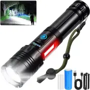 LED Torch Rechargeable Flashlight with High Lumens, IPX6 Waterproof 10000 Lumen