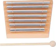 7 Tones Hand Chime Metal Tubes Wood Chime Percussion Instrument Meditation Sound Healing for Adults