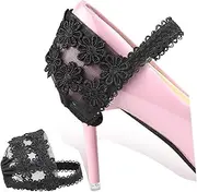 [Healeved] 1Pair Lace Band High Heel Shoe Straps Slip Elastic Bands for High Heels Prevent Loose Heel with Comfortable Fit Black S