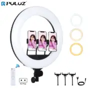 PULUZ Curved Surface USB 3 Modes Light LED Ring Lamp Dimmable White (EU Plug)