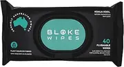 Bloke Wipes Flushable Wipes For Men (1 Pack, 40 wipes) Mint & Eucalyptus Scent, Biodegradable Wipes. Great flushable wet wipes to use for body, face, or hygiene usage.