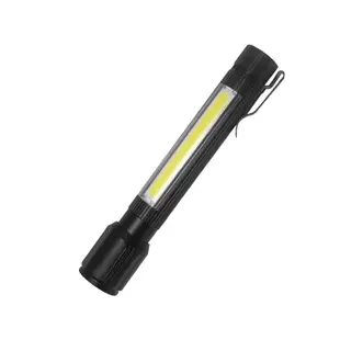 2021戶外可充電強光手電筒側面帶燈COB磁鐵筆夾USB工作燈家用電燈