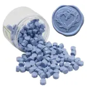 200Pcs Dusty Blue Wax Seal Beads Octagon Sealing Wax Beads Morandi Light Color f