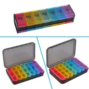 2 / 3 / 4 Times a Day Weekly Pill Box Organizer Pill Organizer Case Portable Box
