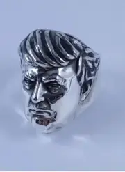 Size 10 Donal Trump Ring Solid 925 Sterling silver heavy thick 18g made in USA