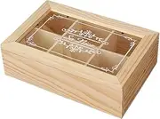 Wooden Tea Box Tea Storage Box Wooden Storage Chest 6 Grids Small Wooden Box