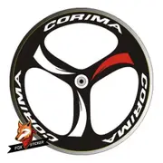 700c Tri Spokes Wheels Sticker Road Bicycle Wheels Decals For Corima Track Tt Wheel white with red