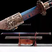 Chinese Tang Dynasty Dao 唐刀 Carbon Steel SwordFull Tang KIRIHA-ZUKURI Blue Blade