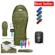 Dually Insulated Mummy Sleeping Bag for Adults | Water-Resistant & Cozy