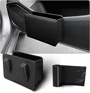 SOMUCH Car Trash Can, Leather Trash Bin with Roll of Trash Bags, Foldable Mini Dustbin Storage Box, Car Seat Back Multi-Functional Garbage Can for Car SUV (Black)