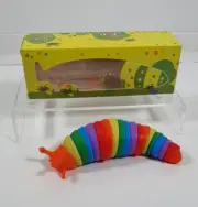Fidget Slug Toy Rainbow LARGE 18cm Flexible Joints Anxiety Stress Fun Sensory