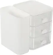 SECFOU Multipurpose Desktop Drawer Storage 3 Section Organizers Office File Drawer Box Desk Organizers White