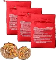 ZGWANSUI 3Pcs Reusable Potato Bags for Microwave, 4 Minutes Fast Sweet Potato Pocket Oven Cooking Pouch, Washable Baked Corn Microwave Cooker for Yams, Old Bread, Tortillas