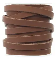 Brown 1/4" Leather Flat Cord - 25 Feet - 6.3mm Genuine Leather Strap