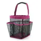 Shower Caddy Tote Mesh Organizer Bag Pockets Black Pink Dorm Travel Craft NEW