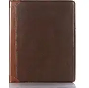 iPad Air-6 (13'') Case, iPad Pro-3 4 5 6 (12.9'') Case with Pen Holder, DMaos Business Vintage Book Synthetic Leather Stand Folio Smart Cover - Brown