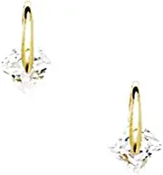 [JewelryWeb] 14k Yellow Gold 4x4mm Kite Shaped CZ Simulated Diamond Screw Back Earrings Stud Earring for Women