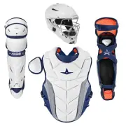 All-Star PHX Pro Paige Halstead Fastpitch Softball Catcher's Set, White/Navy - L