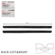 For Isuzu D-Max Hi-Lander 2003 '10 Rear Lh+Rh Inner Weatherstrip Door Belt
