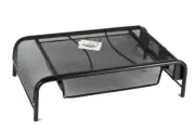 Sucasa Black Metal Mesh Storage Slot Monitor Stand w/ Drawer