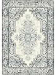 Freedom Grey Blue Medallion Pattern Rug