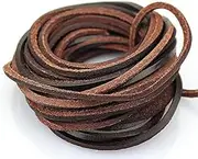 Flat Genuine Leather Cord for Jewelry Making, Craft Projects - Genuine Leather String for Bracelets, Necklaces, Braiding - DIY Supplies for Handmade Accessories (5 Yards)