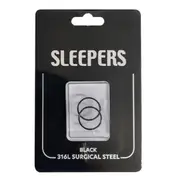 Studex Plain Medium 14mm Sleeper Earring Black 1 Pair