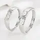 【I.Dear Jewelry】正白K-一生一世-5201314數字造型晶鑽可調節情侶開口銀戒指(INS風/男女/情人節禮物)