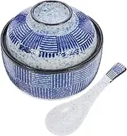 STOBAZA Ceramic Stew Pot 1 Set Miso Soup Bowl with Lid Japanese Rice Bowl Ramen Noodles Bowl Serving Bowl Kitchen Tableware for Ramen, Udon Noodle