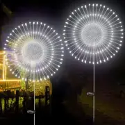 Paquete de 2 luces solares de fuegos artificiales para jardín, luces decorativas