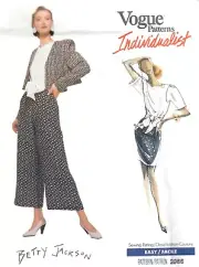 Vogue 2086 80s uncut pattern Betty Jackson size 8 jacket top skirt & pants