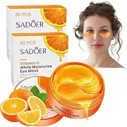Lktvys Brightening Vitamin C Eye Patches 120PCS (2-Pack) – Brightening Under Eye Gel Mask for Dark Circles, Puffy Eyes, Firming Eye Patch for Women & Men