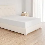 AmazonBasics 'Everyday' Fitted Bed Sheet Made of 100% Cotton, 160 x 200 x 30 cm - White