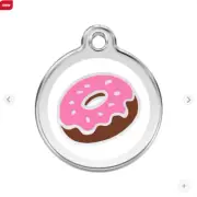 Red Dingo Pink Donut Dog Cat ID Charm Dog Stainless Steel Tag