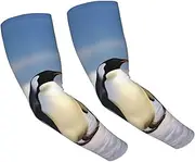[FHEDVBN] Five Penguins Arm Sleeves Compression Arm Covers for Men Women Outdoor Sun Sleeves Cooling Sports Sleeve, Black
