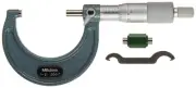 Mitutoyo 103-132 Outside Micrometer, Baked-enamel Finish, Ratchet Stop, 1-2" Ran