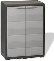 Garden Storage Cabinet with 1 Shelf, PP Organization Storage Unit, Tool Cabinet for Outside or Indoor, Waterproof and UV Resistant 65 x 38 x 87 cm