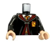 LEGO New Black Minifig Torso Hogwarts Robe Gryffindor Clasped Red Orange Tie 385
