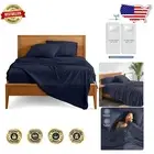 Hotel Luxury Soft Split King Bed Sheets - 1800 Thread Count, Midnight Blue