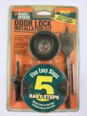 BLACK & DECKER WOODEN DOOR LOCK INSTALLATION KIT SET 2 1/8 HOLE SAW 1" SPADE BIT
